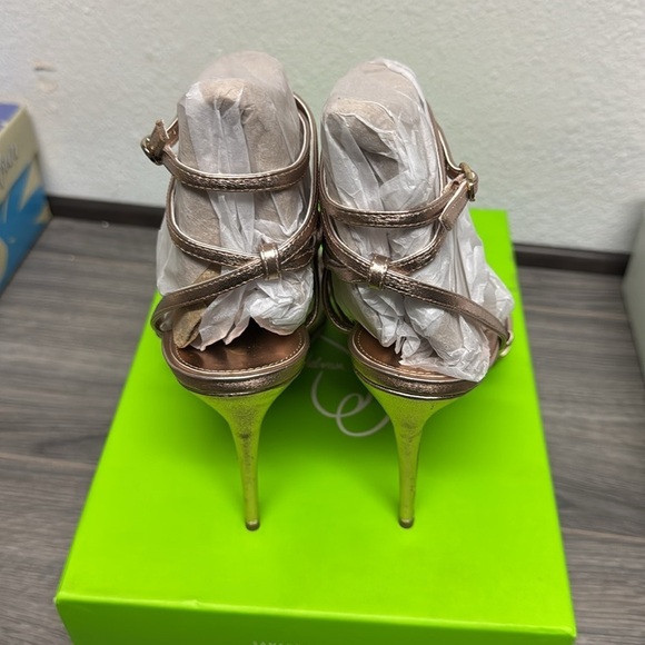 Sam Edelman Sareena Champagne Stiletto Heel Open Toe Ankle Strap Heeled Sandal - Picture 6 of 6